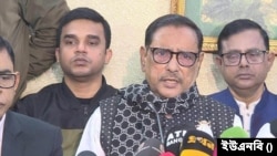 ঢাকার ধানমন্ডিতে, আওয়ামী লীগ সভাপতির কার্যালয়ে এক সংবাদ সম্মেলনে ওবায়দুল কাদের। ৩১ জানুয়ারি, ২০২৪।