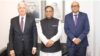 সচিবালয়ে বিদ্যুৎ, জ্বালানি ও খনিজ সম্পদ প্রতিমন্ত্রী নসরুল হামিদের সঙ্গে আইটিএফসি প্রধান নির্বাহী কর্মকর্তা ইঞ্জিনিয়ার হানি সালেম সুনবল।