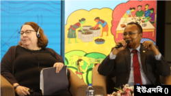 'অগ্রযাত্রা' প্রকল্পের উদ্বোধনীতে ঢাকায় অবস্থিত যুক্তরাষ্ট্র দূতাবাসের ডেপুটি চিফ অফ মিশন হেলেন লা-ফেইভ। ২৭ ফেব্রুয়ারি, ২০২৪।