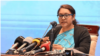 পররাষ্ট্র মন্ত্রণালয়ের সাংপ্তাহিক সংবাদ সম্মেলনে মন্ত্রণালয়ের মুখপাত্র সেহেলি সাবরীন। ৮ ফেব্রুয়ারি, ২০২৪।