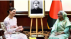 ঢাকার একটি হোটেলে সুইডেনের রাজকন্যা ভিক্টোরিয়ার সঙ্গে বৈঠকে প্রধানমন্ত্রী শেখ হাসিনা। ১৮ মার্চ, ২০২৪।