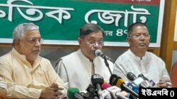 জাতীয় প্রেস ক্লাবে, বঙ্গবন্ধু সাংস্কৃতিক জোট আয়োজিত এক আলোচনা সভায় বাংলাদেশের পররাষ্ট্রমন্ত্রী ও আওয়ামী লীগের যুগ্ম-সাধারণ সম্পাদক ড. হাছান মাহমুদ। ২৯ মার্চ, ২০২৪।