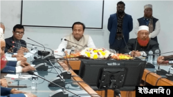 ঢাকার আন্তর্জাতিক মাতৃভাষা ইনস্টিটিউটে মত বিনিময় সভায় মহিবুল হাসান চৌধুরী। ২৯ জানুয়ারি, ২০২৪।