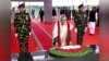 ঢাকার ধানমন্ডিতে বঙ্গবন্ধু ভবনের সামনে বঙ্গবন্ধুর প্রতিকৃতিতে পুষ্পস্তবক অর্পণ করেন প্রধানমন্ত্রী শেখ হাসিনা।