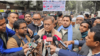 ধানমন্ডির বঙ্গবন্ধু ভবনে সাংবাদিকদের সঙ্গে বাংলাদেশের পররাষ্ট্রমন্ত্রী হিসেবে নতুন দায়িত্ব পাওয়া ড. হাছান মাহমুদ। ১২ জানুয়ারি, ২০২৪।
