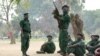 Fighters of the former Mozambican rebel movement Renamo receiving military training in the Gorongosa's mountains, Nov. 8, 2012.