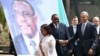 Ethiopia's Prime Minister Hailemariam Desalegn (2nd L) greets U.S. President Barack Obama as he arrives to the National Palace in Addis Ababa, Ethiopia July 27, 2015. 